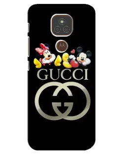Чехол для Motorola MOTO E7 Plus с картинкой «Gucci — герои Disney»
