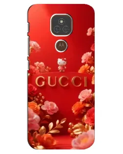 Чехол для Motorola MOTO E7 Plus с картинкой «Gucci — золотой сад»