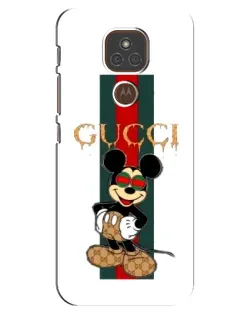 Чехол для Motorola MOTO E7 Plus с картинкой «Микки Маус Gucci — полосы»