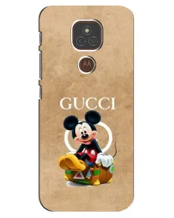 Чехол для Motorola MOTO E7 Plus с картинкой «Микки Маус Gucci — крафт»