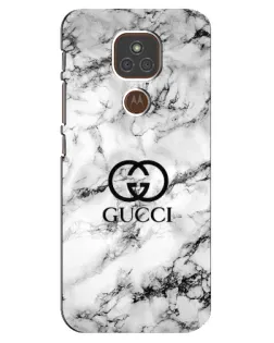 Чехол для Motorola MOTO E7 Plus с картинкой «Gucci — мраморный шик»