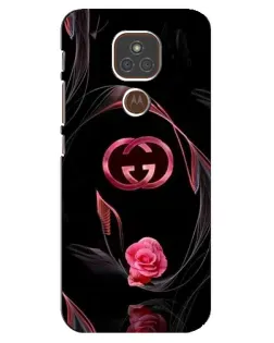 Чехол для Motorola MOTO E7 Plus с картинкой «Gucci — неоновая роза»
