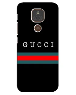 Чехол для Motorola MOTO E7 Plus с картинкой «Gucci — красный пояс»