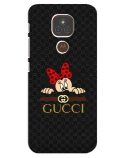 Чехол для Motorola MOTO E7 Plus с картинкой «Минни Маус Gucci — черный»