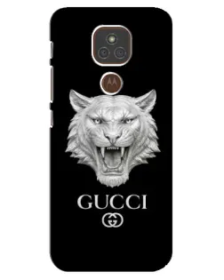 Чехол для Motorola MOTO E7 Plus с картинкой «Gucci — серебряный лев»