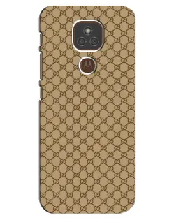 Чехол для Motorola MOTO E7 Plus с картинкой «Gucci — классический беж»