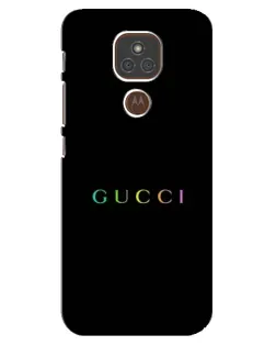 Чехол для Motorola MOTO E7 Plus с картинкой «Gucci — неоновый минимализм»