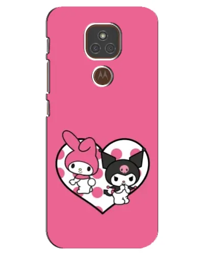 Чехол для Motorola MOTO E7 Plus с картинкой «Kuromi и My Melody» Чехол для Motorola MOTO E7 Plus с картинкой «Kuromi и My Melody»