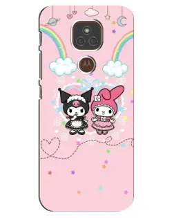 Чехол для Motorola MOTO E7 Plus с картинкой «My Melody и Kuromi»