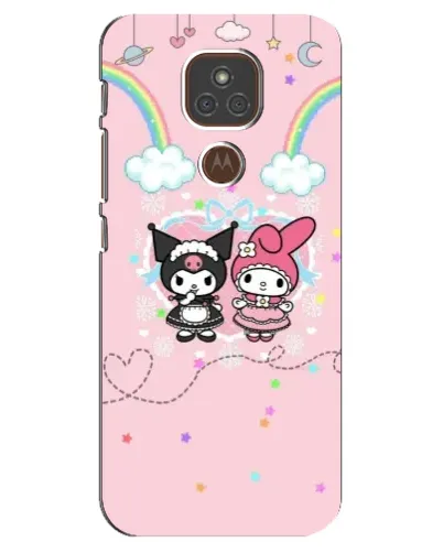 Чехол для Motorola MOTO E7 Plus с картинкой «My Melody и Kuromi» Чехол для Motorola MOTO E7 Plus с картинкой «My Melody и Kuromi»
