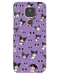 Чехол для Motorola MOTO E7 Plus с картинкой «Kuromi — паттерн»
