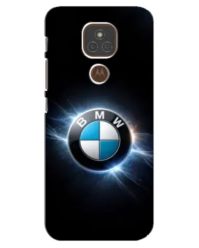 Чехол для Motorola MOTO E7 Plus с картинкой «BMW — неоновое сияние»