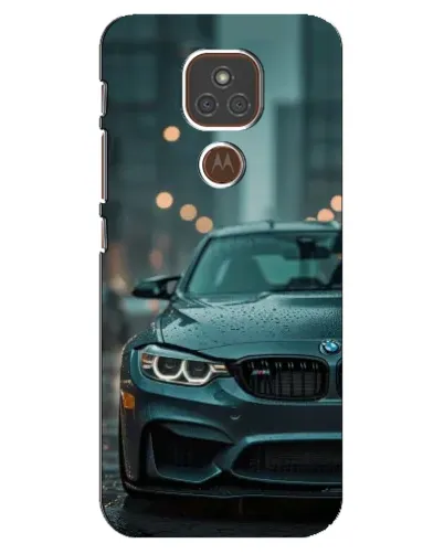 Чехол для Motorola MOTO E7 Plus с картинкой «BMW в огнях города»
