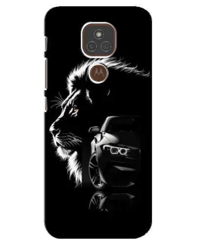 Чехол для Motorola MOTO E7 Plus с картинкой «BMW и лев»