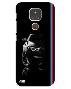Чехол для Motorola MOTO E7 Plus с картинкой «Силуэт BMW в темноте»