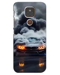 Чехол для Motorola MOTO E7 Plus с картинкой «BMW в дыму»