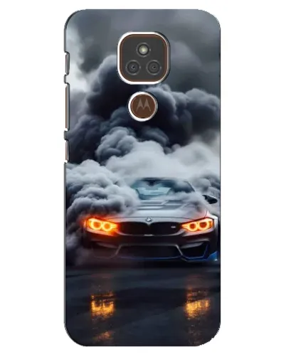 Чехол для Motorola MOTO E7 Plus с картинкой «BMW в дыму»