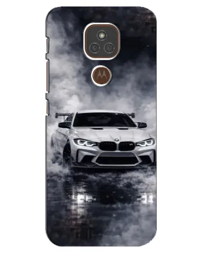Чехол для Motorola MOTO E7 Plus с картинкой «BMW сквозь туман»
