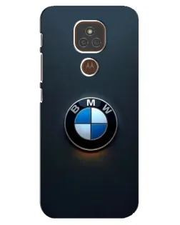 Чехол для Motorola MOTO E7 Plus с картинкой «Логотип BMW — минимализм»