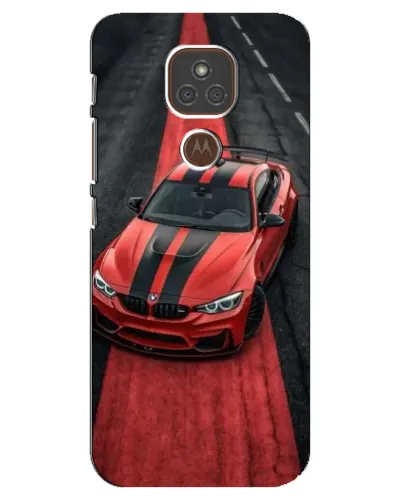 Чехол для Motorola MOTO E7 Plus с картинкой «BMW на красной дорожке»