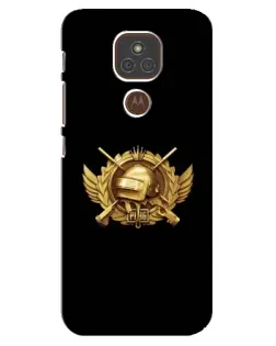 Чехол для Motorola MOTO E7 Plus с картинкой «PUBG — оранжевый градиент»