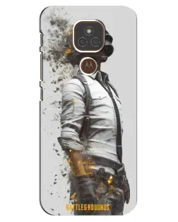 Чехол для Motorola MOTO E7 Plus с картинкой «PUBG — боец в пыли»