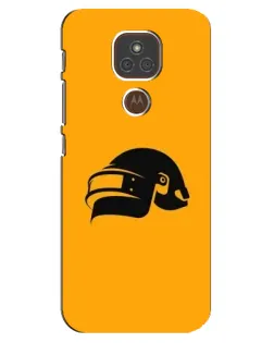 Чехол для Motorola MOTO E7 Plus с картинкой «PUBG — золотой шлем»