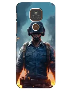 Чехол для Motorola MOTO E7 Plus с картинкой «PUBG — реалистичный герой»