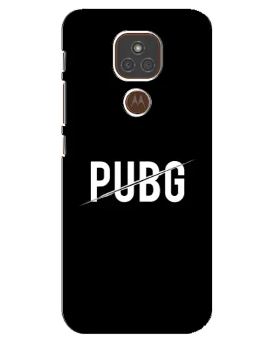 Чехол для Motorola MOTO E7 Plus с картинкой «PUBG — белый логотип»
