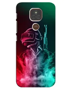 Чехол для Motorola MOTO E7 Plus с картинкой «PUBG — огненный воин»