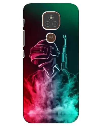 Чехол для Motorola MOTO E7 Plus с картинкой «PUBG — огненный воин»