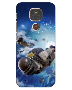 Чехол для Motorola MOTO E7 Plus с картинкой «Десант PUBG — прыжок»