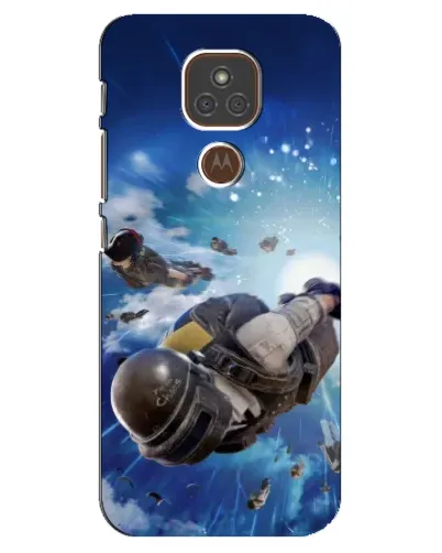 Чехол для Motorola MOTO E7 Plus с картинкой «Десант PUBG — прыжок»