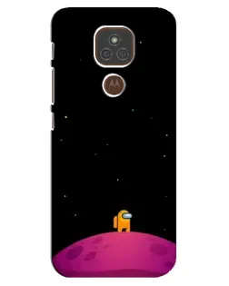 Чехол для Motorola MOTO E7 Plus с картинкой «Одинокий герой на планете»
