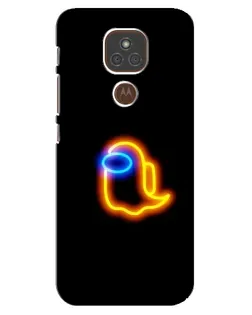 Чехол для Motorola MOTO E7 Plus с картинкой «Among Us неоновое сияние»