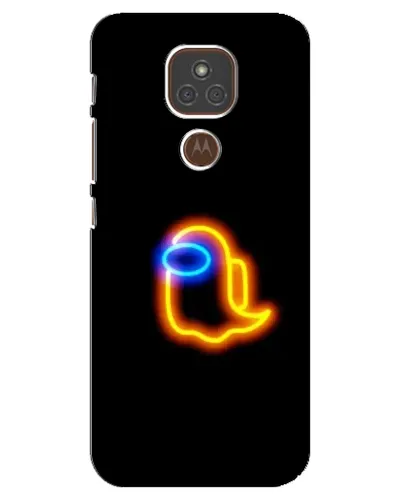 Чехол для Motorola MOTO E7 Plus с картинкой «Among Us неоновое сияние»