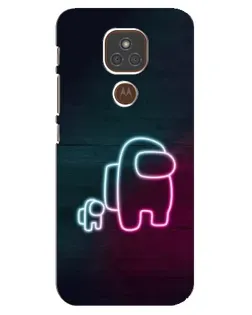 Чехол для Motorola MOTO E7 Plus с картинкой «Among Us неон-арт»