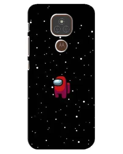 Чехол для Motorola MOTO E7 Plus с картинкой «Красный Among Us»