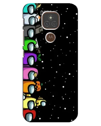 Чехол для Motorola MOTO E7 Plus с картинкой «Команда Among Us»