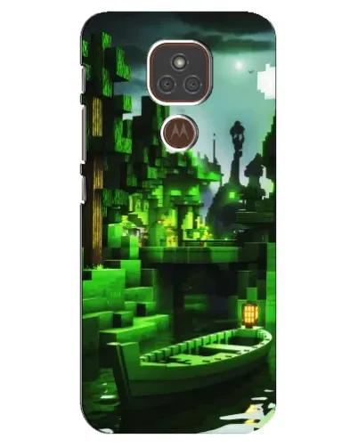 Чехол для Motorola MOTO E7 Plus с картинкой «Minecraft лесной пейзаж»