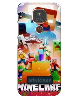 Чехол для Motorola MOTO E7 Plus с картинкой «Minecraft герои игры»