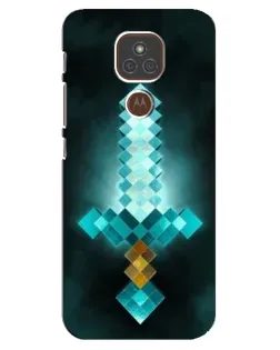 Чехол для Motorola MOTO E7 Plus с картинкой «Алмазный меч неон»