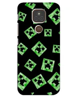 Чехол для Motorola MOTO E7 Plus с картинкой «Паттерн с криперами»