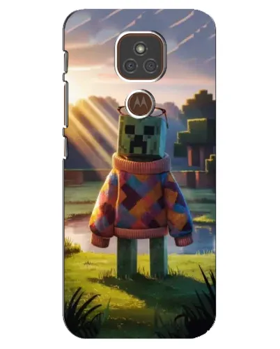Чехол для Motorola MOTO E7 Plus с картинкой «Крипер в свитере»