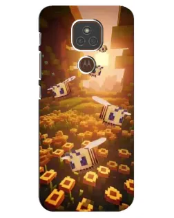 Чехол для Motorola MOTO E7 Plus с картинкой «Поле подсолнухов»