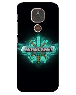 Чехол для Motorola MOTO E7 Plus с картинкой «Minecraft Diamond лого»