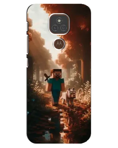 Чехол для Motorola MOTO E7 Plus с картинкой «Стив в лесу»