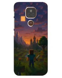 Чехол для Motorola MOTO E7 Plus с картинкой «Стив у башни»