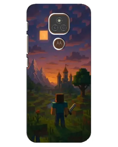 Чехол для Motorola MOTO E7 Plus с картинкой «Стив у башни»