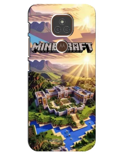 Чехол для Motorola MOTO E7 Plus с картинкой «Minecraft панорама»